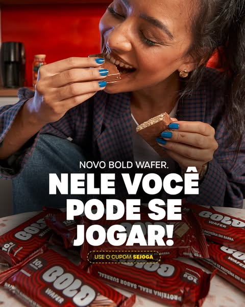 An image ad for Bold Wafer showing a woman enjoying the product.