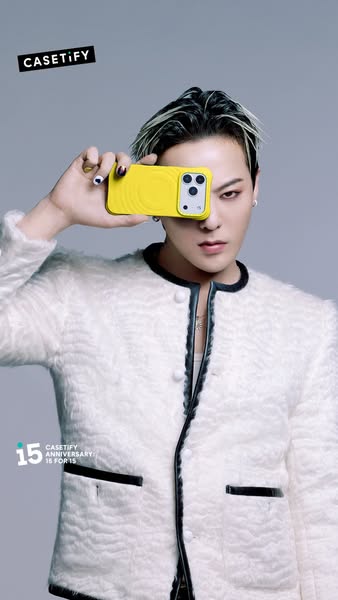 This ad promotes Casetify phone cases featuring an influencer holding a yellow phone case. The ad highlights the brand&#