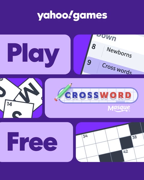 This image ad promotes Yahoo Games' Crossword puzzle, highlighting its availability and ease of access.