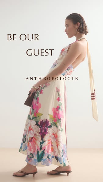 This ad is for Anthropologie, and invites the viewer to "Be Our Guest", suggesting that the retailer is a plac
