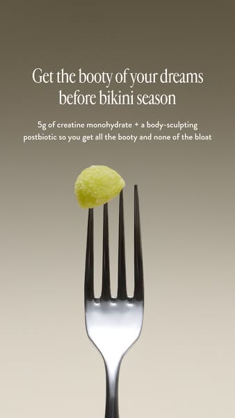 This ad features a single gummy on a fork and targets consumers who want to increase the size of their butt without expe