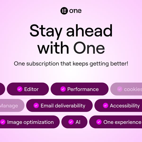 This ad promotes One subscription that offers features such as an editor, accessibility, image optimization and more.