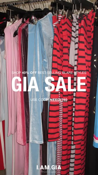 This ad is promoting the I.AM.GIA brand and is offering a sale on their Blare styles. The ad features the text "SHO