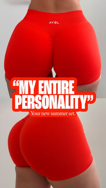 This ad features a visual quote about a fitness set from AYBL, meant to evoke a sense of empowerment and excitement arou