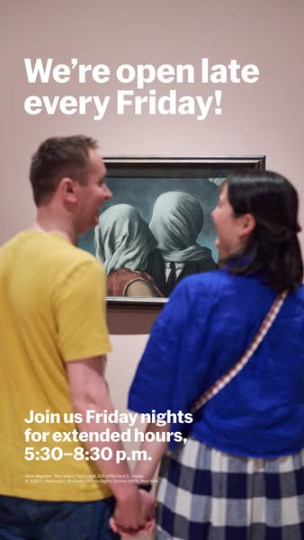 This image ad encourages users to visit the museum late on Friday nights between 5:30 and 8:30 p.m.