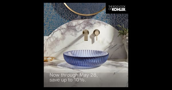 An ad featuring Kohler's product on sale through May 28th.