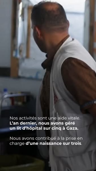 This ad highlights the brand's commitment to providing vital aid and healthcare services in Gaza, showcasing their i