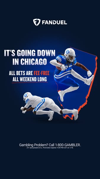 This image ad promotes Fan Duel's fee-free bets during the weekend in Chicago.