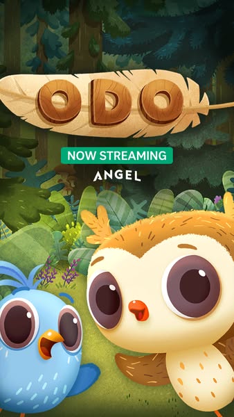 This ad features cartoon birds from the children's animated program 'Odo', promoting the show.
