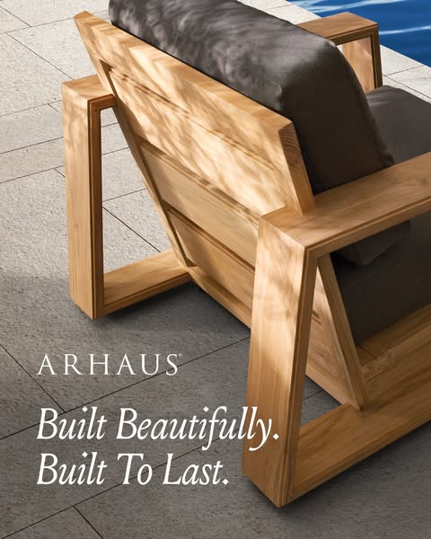 This ad features a close up, detailed view of an outdoor lounge chair. The brand focuses on their craftsmanship to conve
