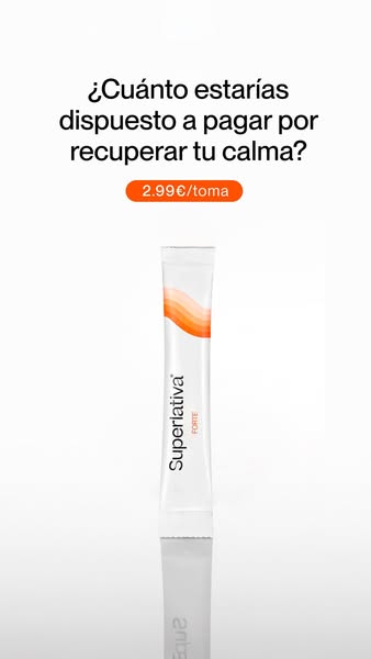 This ad features Superlativa Forte, a product marketed as a solution to recover your calm, with a price point of 2.99€ p