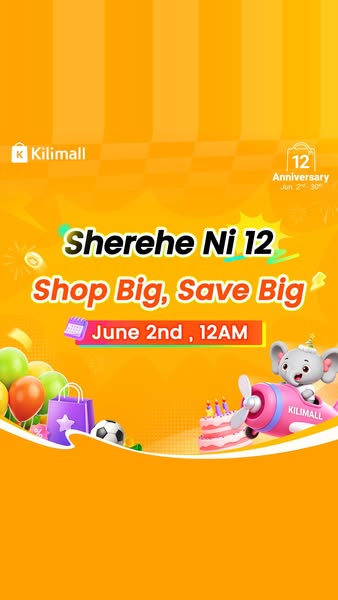 This ad for Kilimall highlights their 12 year anniversary sale. The ad is designed to drive customers to the site and le
