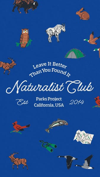 Image ad that presents a graphic of a fictional 'Naturalist Club' that promotes the motto of leaving nature bett