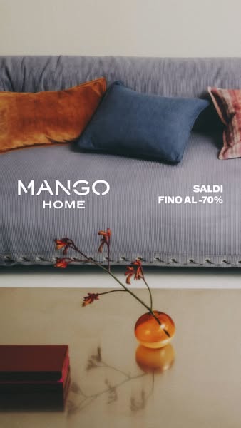 This is an image ad that promotes the Mango Home brand and features a promotion of up to 70% off.