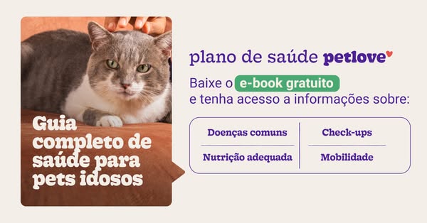 This ad promotes Petlove's pet healthcare plan through a free ebook download. The ad uses a calming color palette an