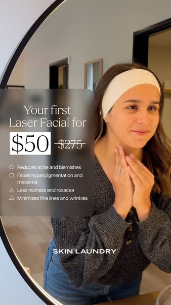 This ad for Skin Laundry promotes a laser facial.