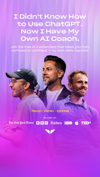 This image ad aims to raise awareness for an AI masterclass for ChatGPT. The ad highlights the credentials and experienc