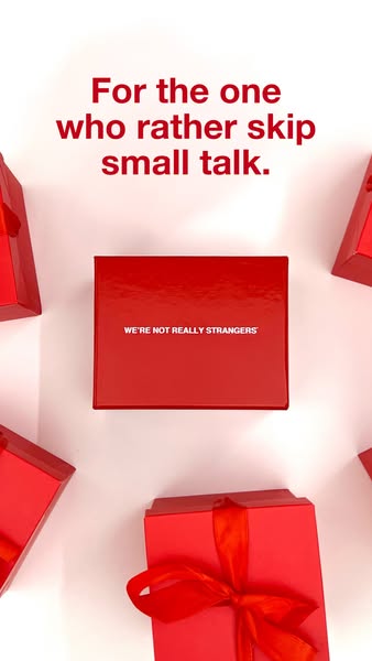 This ad features the We're Not Really Strangers card game, emphasizing its appeal to those who prefer deeper convers