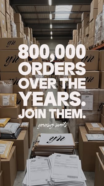 The ad aims to attract new customers by highlighting the large number of orders Young Nails has processed over the years