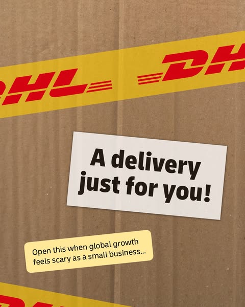 This ad uses the visual metaphor of a delivery package to address the target audience’s pain points surrounding global b