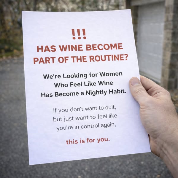 This ad targets women who feel they have a nightly wine habit and are looking to regain control.