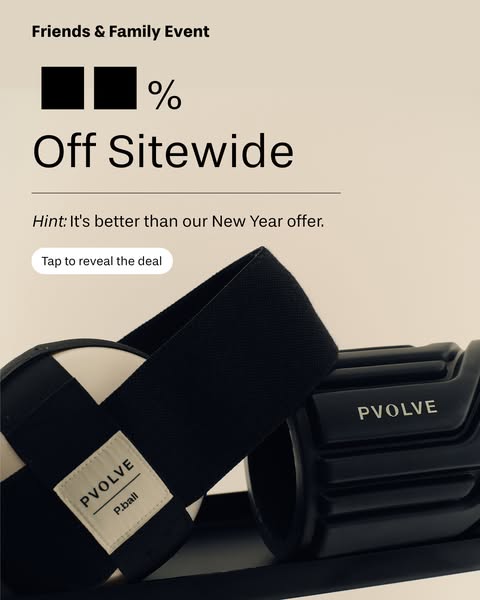 This ad for P.volve promotes a limited time 'Friends & Family Event' with a sitewide discount better than th
