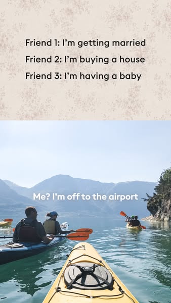 The ad uses a comparison format to highlight a brand that caters to individuals who prioritize travel and unique experie