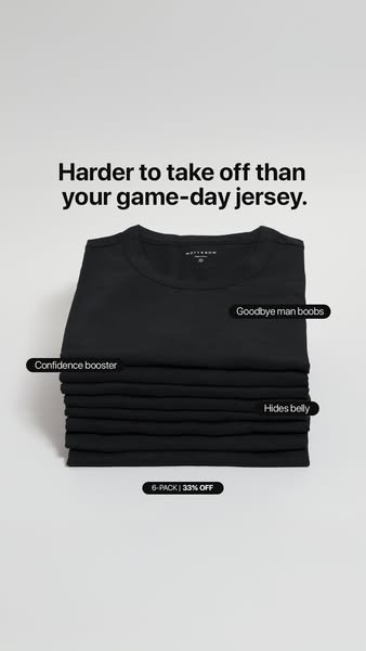 This image ad for Mott & Bow T-shirts highlights the qualities of the brand's shirts. The ad uses annotations on