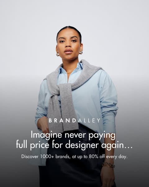 This image ad is promoting BrandAlley, which provides access to designer brands at discounted prices. The ad aims to ent