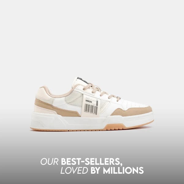 This ad showcases a pair of WRGN brand shoes and highlights its popularity.