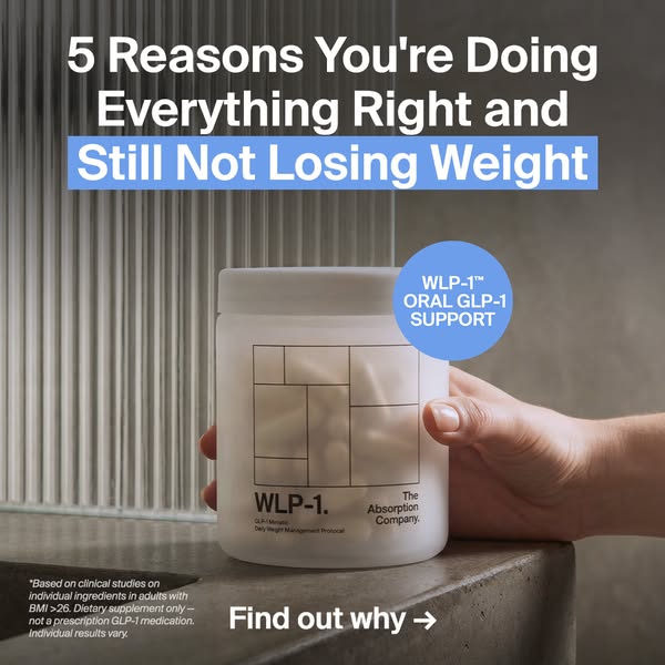 This ad highlights the frustration of not losing weight despite doing everything right and introduces WLP-1 as a potenti