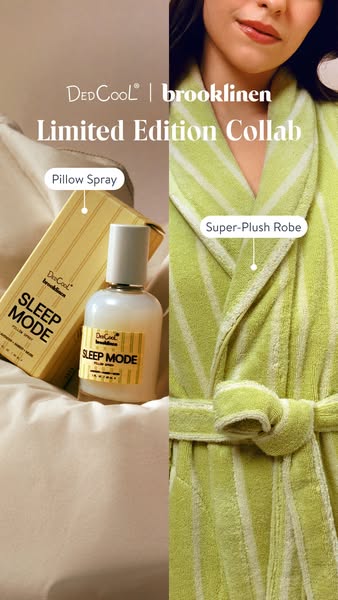 This image is a product display featuring the DedCool brand with brooklinen, showcasing their Limited Edition Collab. On