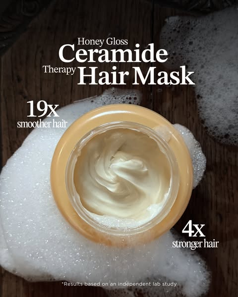 This ad promotes a hair mask with claims that it will make hair smoother and stronger, emphasizing that these results ar