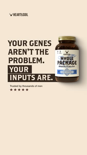 This ad by Heart & Soil emphasizes that the consumer's health issues are caused by lifestyle inputs and can be r