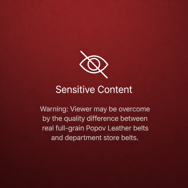 This ad uses a "sensitive content" style block to catch the user's eye before revealing Popov's full-g
