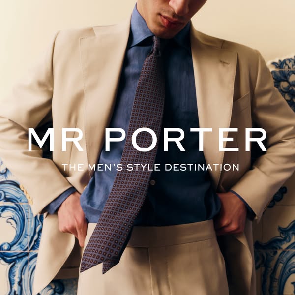 This image ad for Mr. Porter features a man in a suit.