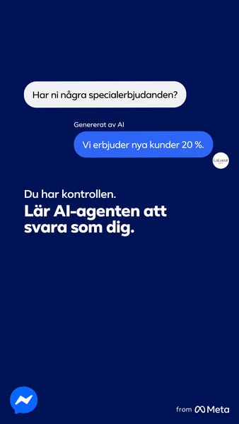 This ad demonstrates how an AI chatbot can provide a coupon for new customers. The ad uses a simulated chat UI with auto