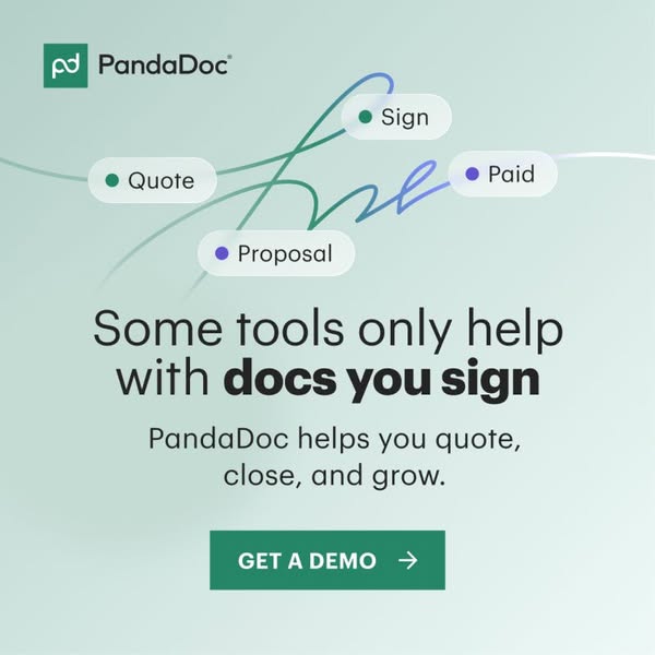 This ad for PandaDoc highlights the problem that some tools only help with signing documents, and then shows how PandaDo