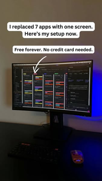 An individual is promoting a screen replacement for 7 apps. The screen on the monitor has different sections. It is clai
