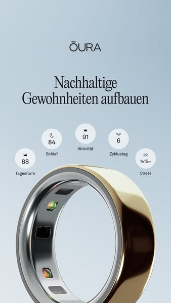 This ad for the Ōura ring highlights its ability to help users build sustainable habits by tracking various health metri