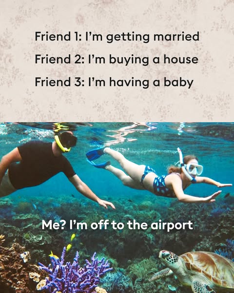 The ad uses a meme format to create a comparison between the life choices of the viewer and the life choices of the view