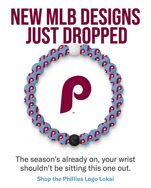 This image ad promotes Lokai bracelets with MLB designs, urging viewers to accessorize for the baseball season with the 