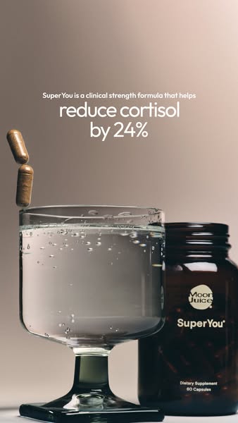 Image ad for Moon Juice's SuperYou supplement. The ad highlights that SuperYou is a clinically strength formula that