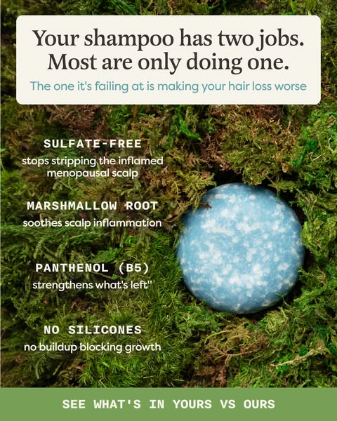 This image ad positions the advertised shampoo bar as superior to other shampoos on the market by calling out its specif