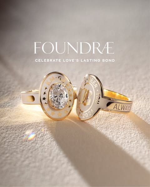 This ad showcases two custom rings from Foundr

The ad highlights the brand's ability to create personalized rings w