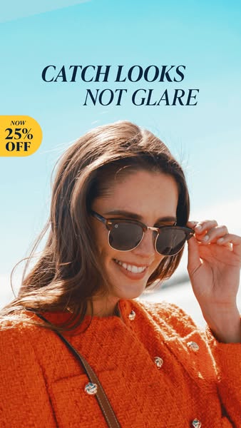 This image ad is designed to capture attention with its focus on stylish sunglasses, highlighting the benefit of glare r