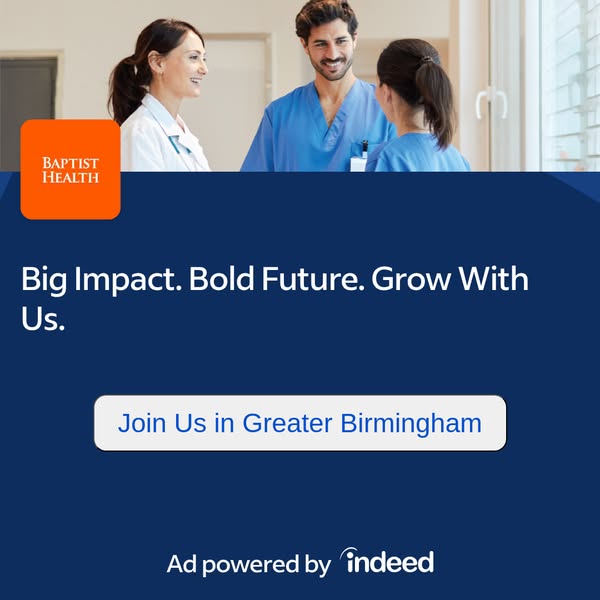 This image ad is for Baptist Health, encouraging viewers to join them in the Greater Birmingham area for a bold future a