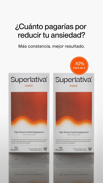 This ad promotes Superlativa Forte as a high stress control supplement. It emphasizes the importance of consistency for 