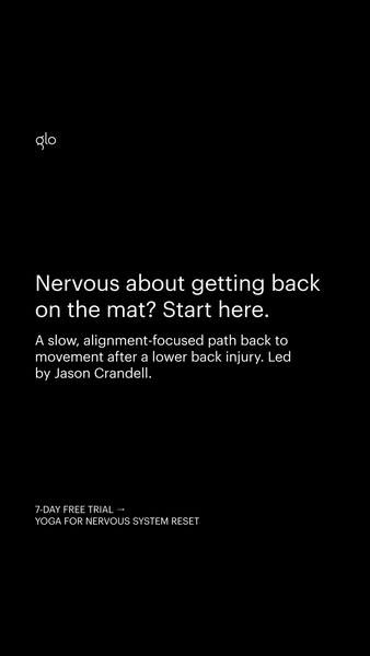 This ad is aimed at people who have previously done yoga, or are familiar with yoga but have perhaps had an injury that 