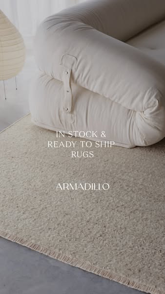 An image ad for Armadillo rugs showcasing the quality and availability of their rugs.